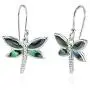 Sterling Silver Abalone or Simulated Turquoise Polished Dragonfly Dangle Earrings Sterling Silver Abalone or Simulated Turquoise Polished Dragonfly Dangle Earrings