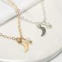 TseanYi Boho Moon Star Choker Necklace Tiny Gold Star Pendant Necklace Chain Jewelry Fashion Short Chain Necklaces Jewelry for Women and Girls (Gold)