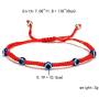 4Pcs Evil Eye Bracelets for Women Men,7 Knot Adjusted Handmade Lucky Bracelets for Protection Kabbalah Black Blue Red String Bracelets Amulet Jewelry Gift for Families Friends,4 Packs
