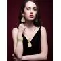 4 Pieces Womens Glitter Jewelry Set Bridal Wedding Multi-Layer Bracelet Faux Leather Dangle Earrings Necklace (Gold)