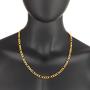 The Bling Factory 7mm 24k Yellow Gold Plated Stainless Steel Flat Figaro Chain Necklace