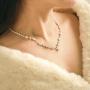 Yean Bride Silver Bridal Necklace Earrings Set Crystal Wedding Jewelry Set Rhinestone Choker Necklace for Women and Girls (Set of 3)