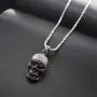 Suger Skull Pendant Necklace for Men with Red CZ Eyes Stainless Steel Pendant with Chain for Women Men Rapper Punk Hip Hop Jewelry