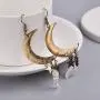 Lux Accessories burnished Gold Celestial Cresent Moon Star Charm Dangle Earrings Lux Accessories burnished Gold Celestial Cresent Moon Star Charm Dangle Earrings