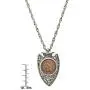 Indian Head Penny Silvertone Arrowhead Pendant