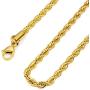 Three Keys Jewelry Mens 18K Gold Plated Rope Chain for Men 4mm Stainless Steel Gold Chain Necklace Long Layered Big Gold Necklaces for Boys