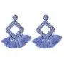 Statement Drop Earrings for Women Girl Handmade Bohemian Beaded Hoop Prismatic Tassel Thread Fringe Dangle Fashion Jewellery Present for Mom and Sister (Blue) Statement Drop Earrings for Women Girl Handmade Bohemian Beaded Hoop Prismatic Tassel Thread Fringe Dangle Fashion Jewellery Present for Mom and Sister (Blue)