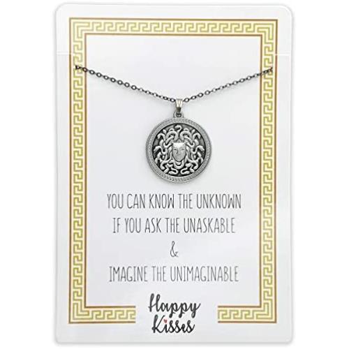 Medusa Necklace - Pendant Jewelry – Greek Mythology Gift – Antique Gold or Silver Finish