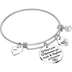 Aunt Bracelet from Niece Nephew Bangle Bracelet Gifts for Auntie Niece Jewelry Aunt Bangle Niece Bracelet