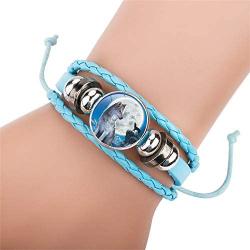 GOOEY Adjustable Wolf Braided Leather Bracelet - Cute Bangle Bracelets for Women, The Pretty Gifts for Women