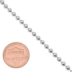 The Bling Factory Mens 6mm High-Polished Stainless Steel Ball Military Bead Chain Necklace