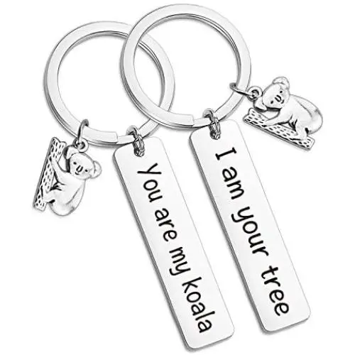 Eigso Funny Koala Couple Keychains Best Friends Animals Gift Koala Lovers Keyrings Gift You’re My Koala I’m Your Tree Keychains Set