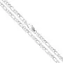 Sterling Silver Flat Figaro Chain 5.3mm-13mm Solid 925 Italy Link Womens Mens Necklace Sterling Silver Flat Figaro Chain 5.3mm-13mm Solid 925 Italy Link Womens Mens Necklace