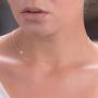 Glimmerst Sideways Initial Necklace, 18K Gold Plated Stainless Steel Mini Letter Choker Necklace Personalized Name Necklace for Women