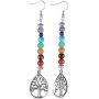 SUNYIK 7 Chakra Stone Dangle Earrings for Women,Assorted Shapes