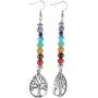 SUNYIK 7 Chakra Stone Dangle Earrings for Women,Assorted Shapes SUNYIK 7 Chakra Stone Dangle Earrings for Women,Assorted Shapes
