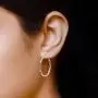 LeCalla Sterling Silver Jewelry Two Tone Light Weight Italian Design Hoop Earrings for Women