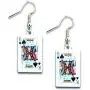 Poker Playing Cards Clubs Diamonds Hearts Spades Dangle Earrings by Pashal