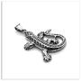 Xusamss Punk Rock Titanium Steel Animal Lizard Pendant Necklace,24'' Link Chain