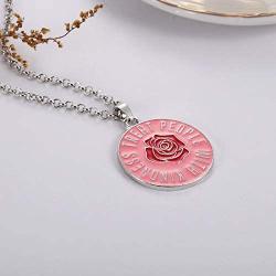 Ralukiia One Direction Gift Harry Style Merch Treat People with Kindness Enamel Necklace Keyring Jewelry