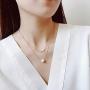 ZHQI Cross Pearl Choker Necklace 18K Rose Gold Plated Stainless Steel Simple Tiny Layered Chain Pendant