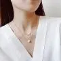 ZHQI Cross Pearl Choker Necklace 18K Rose Gold Plated Stainless Steel Simple Tiny Layered Chain Pendant ZHQI Cross Pearl Choker Necklace 18K Rose Gold Plated Stainless Steel Simple Tiny Layered Chain Pendant