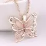 ???? Orcbee ???? _Fashion Women Rose Gold Opal Butterfly Charm Pendant Long Chain Necklace Jewelry ???? Orcbee ???? _Fashion Women Rose Gold Opal Butterfly Charm Pendant Long Chain Necklace Jewelry