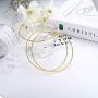 RnBLM JEWELRY 3 Pairs 14K Gold Plated Big Hoop Earrings for Women Large Pearl Hoop Earring Thin Twisted Huge Hoop Earrings in One Set Lightweight Gold Hoop