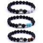SIVITE Lava Rock Stretch Beaded Bracelet Essential Oil Diffuser Dog Lover Paw Charm Pet Memorial Bracelet
