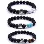 SIVITE Lava Rock Stretch Beaded Bracelet Essential Oil Diffuser Dog Lover Paw Charm Pet Memorial Bracelet