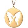 Vocheng Gold Monarch Butterfly and Earring Sets for Women Teen Girls,Hollow Out 316L Stainless Steel Pendant Necklace and Round Stud Piercing Earrings, with Fine Gift Box and Cute Card Jewelry Set