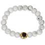 SPUNKYsoul White Howlite, Onyx and Hematite Circle Stretch Bracelet Jewelry for Women Collection