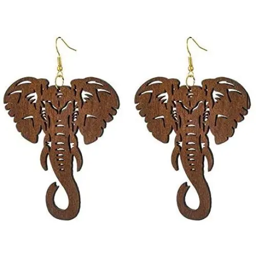 KaFu Lightweight Large Natural Wooden Dangle Earrings Ethnic Style African Elephant Drop Earrings for Women girls Bohemia Style Jewelry Earrings KaFu Lightweight Large Natural Wooden Dangle Earrings Ethnic Style African Elephant Drop Earrings for Women girls Bohemia Style Jewelry Earrings