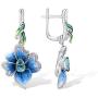 Santuzza Heart Shape Flower Earrings 925 Sterling Silver Exquisite Blue Clover Enamel Earring Fine Jewelry For Women