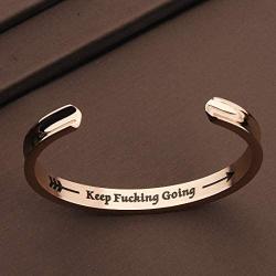 Zuo Bao Keep Fucking Going Hair Tie Bracelet Graduation Gift Inspirational Bracelets for Women Motivational Friend Encouragement Jewelry