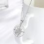 CELESTIA Sterling Silver Compass Necklace for Women Friendship Pendant Circle Necklace Graduation Christmas Gifts for Women Girls - 18 Chain