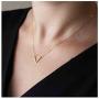 Olbye Triangle Pendant Necklace Gold Hammered Triangle Necklace Choker For Women and Girls Minimalist Necklace (Shorter choker)
