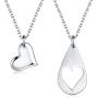 CHICLOVE Mother Daughter Jewelry Sets for Two, Cutout Heart Necklaces, 2 Sterling Silver Necklaces