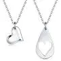 CHICLOVE Mother Daughter Jewelry Sets for Two, Cutout Heart Necklaces, 2 Sterling Silver Necklaces