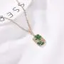 FALUGIN 18k Gold Plated Flower Necklace Square Shape Necklace Inlaid Cubic Zirconia Stainless Steel Chain Necklaces