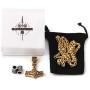 GUNGNEER 18K Gold Plated Thors Hammer Pendant Viking Mjolnir Necklace for Men Women, 316L Stainless Steel Bonus 2 Rune Beads