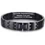 MPRAINBOW Man of God 1 Timothy 6:11 - Stainless Steel Cross Bracelet - Christian Religous Gifts for Men Boy - Inspirational Bracelet Bible Verse Jewelry - Adjustable Link ID Bracelet