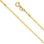 14k REAL Yellow OR White Gold Solid 1.5mm Twisted Mirror Chain Necklace with Spring Ring Clasp