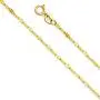 14k REAL Yellow OR White Gold Solid 1.5mm Twisted Mirror Chain Necklace with Spring Ring Clasp