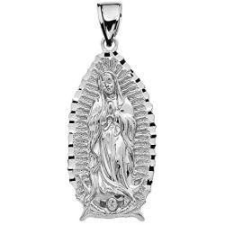 Religious Jewelry by FDJ Sterling Silver Blessed Mother Mary - Our Lady of Guadalupe Pendant Necklace