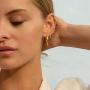 HAIAISO 14K Gold Plated Chunky Open Hoop Earrings - Thick Gold 5MM Lightweight Loop Earrings for Women Girls Gifts