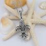 Mens Necklace 925 Sterling Silver Necklace with 24 inch Silver Chain Necklace Length, Jewelry Necklaces for Men, Fleur de Lis Theme Pendants Men Necklace