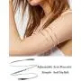 VALIJINA 2Pcs Minimalist Simple Swirl Upper Arm Cuff Bracelets for Women Girls Arm Bangle Armlets Adjustable