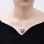 constantlife Cremation Jewelry for Ashes Memorial Urn Necklace Silver Plated Elegant Butterfly Shape Crystal Pendant Keepsake for Human Pets
