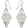 LeCalla Sterling Silver Jewelry Diamond Shape Drop Earrings for Women LeCalla Sterling Silver Jewelry Diamond Shape Drop Earrings for Women
